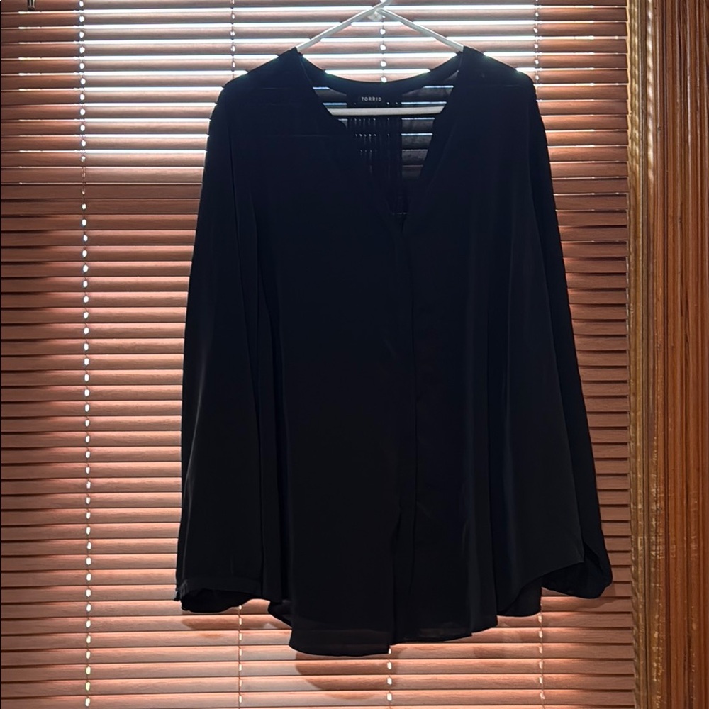 Torrid Black V-Neck Blouse